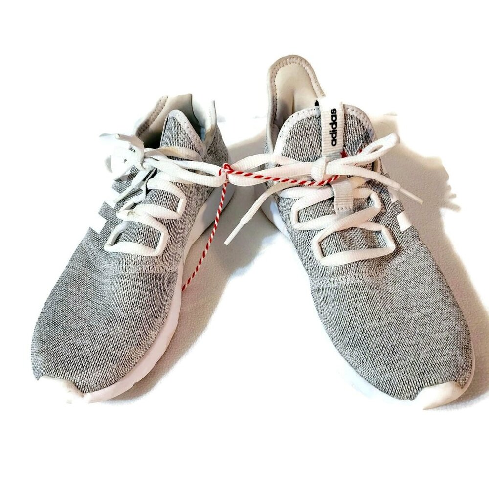 Adidas Women's Cloudfoam Pure 2.0 Running Shoes Cloud Gray White 11.5  PreOwned